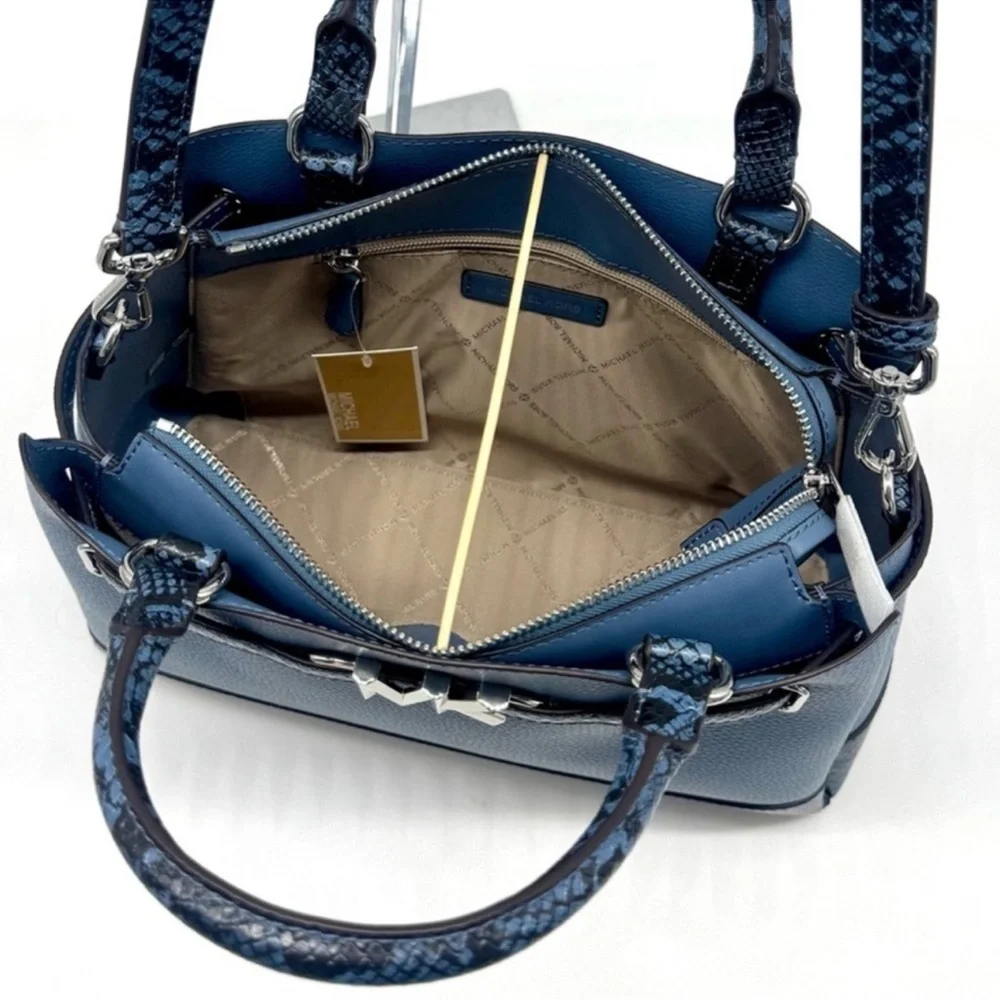 Michael Kors Large Reed Satchel Crossbody Bag & Matching Snap Wallet Denim